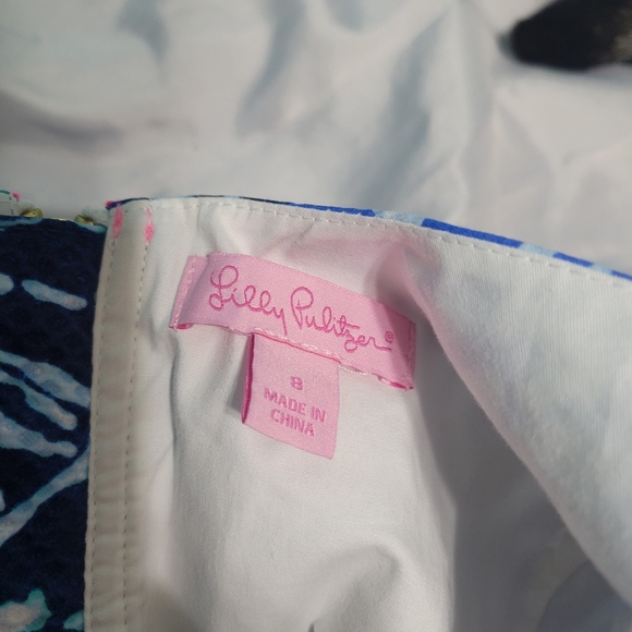 Lilly Pulitzer Shift Dress-blue teal neon pink - Picture 7 of 11